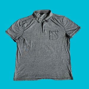 John Varvatos Polo Shirt Pocket Lightweight Gray Striped Men Size Large